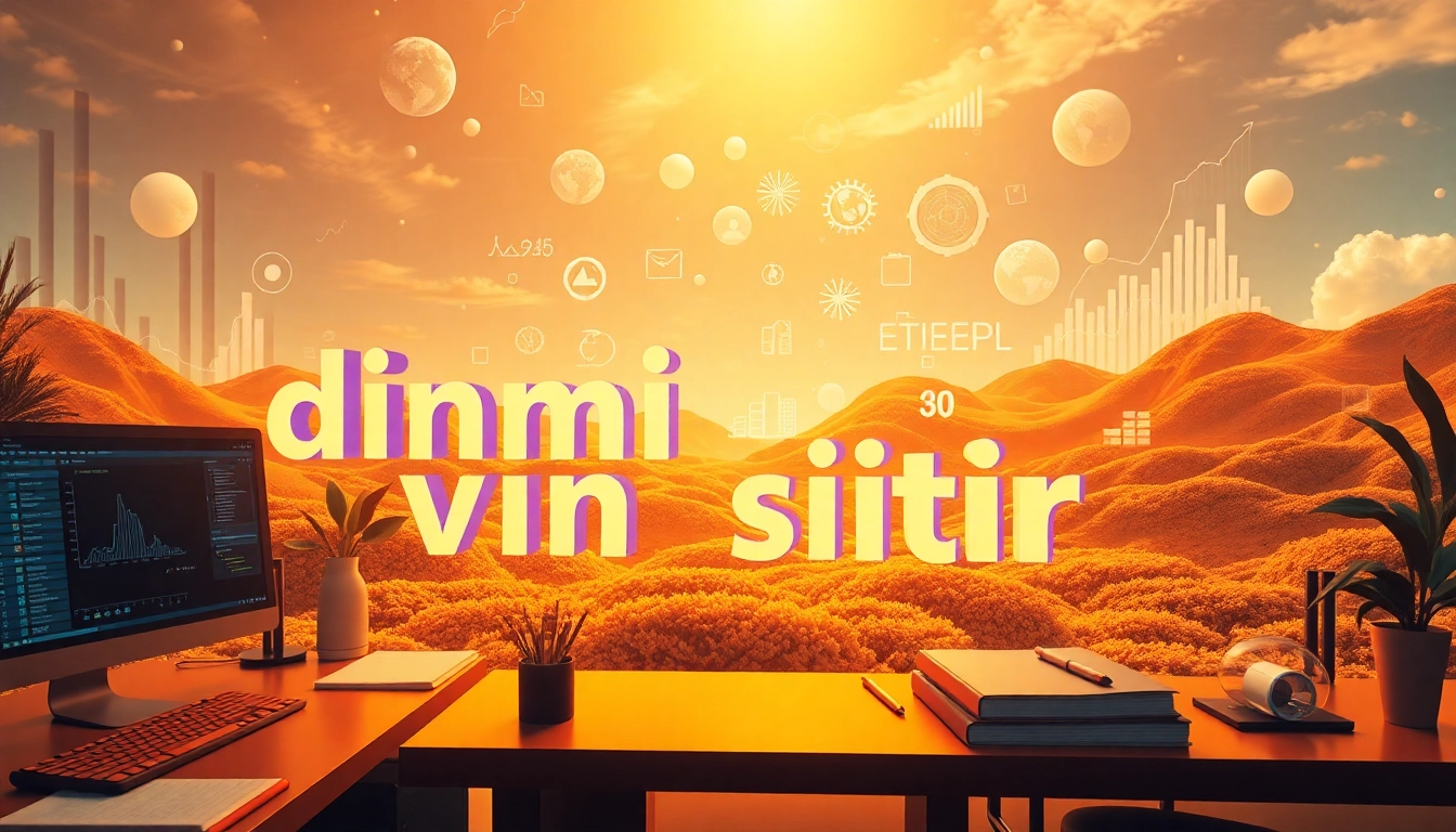 Explore the innovative representation of 'dinimi binisi virin sitilir' showcased in a dynamic digital office landscape.