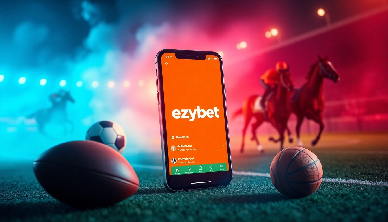 Explore ezybet's dynamic sports betting app showcasing real-time odds.