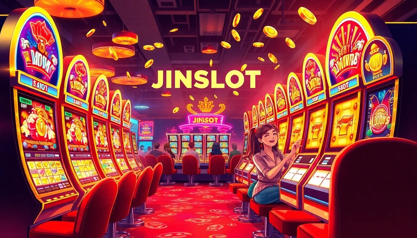 Experience thrilling gameplay with JINSLOT's vibrant slots and winning symbols.