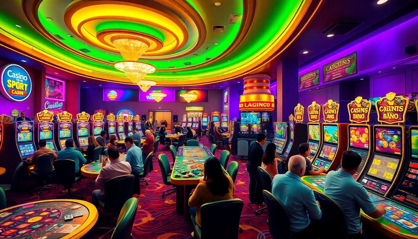 A vibrant online 카지노사이트 showcasing diverse players engaging in exciting casino games.