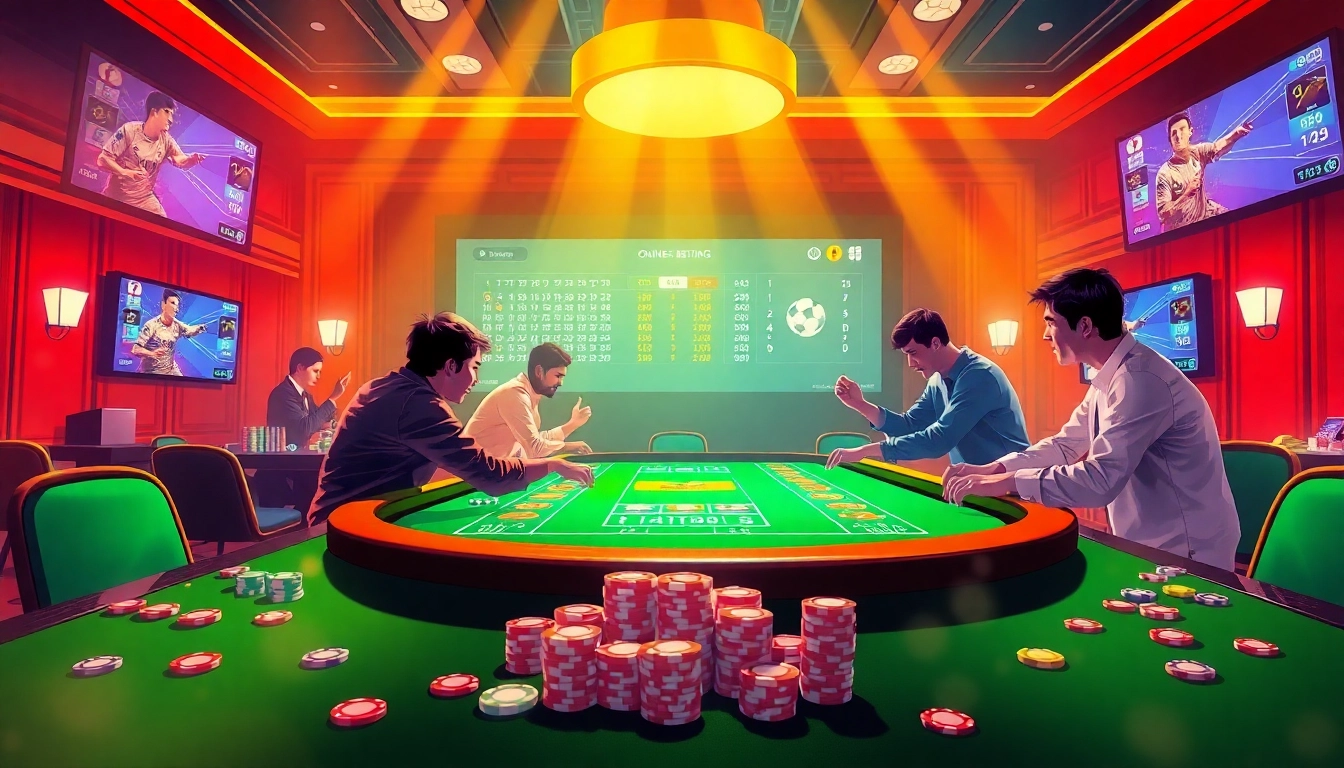 Explore thrilling sports betting action at https://f168.group/ with engaging players and vibrant colors.