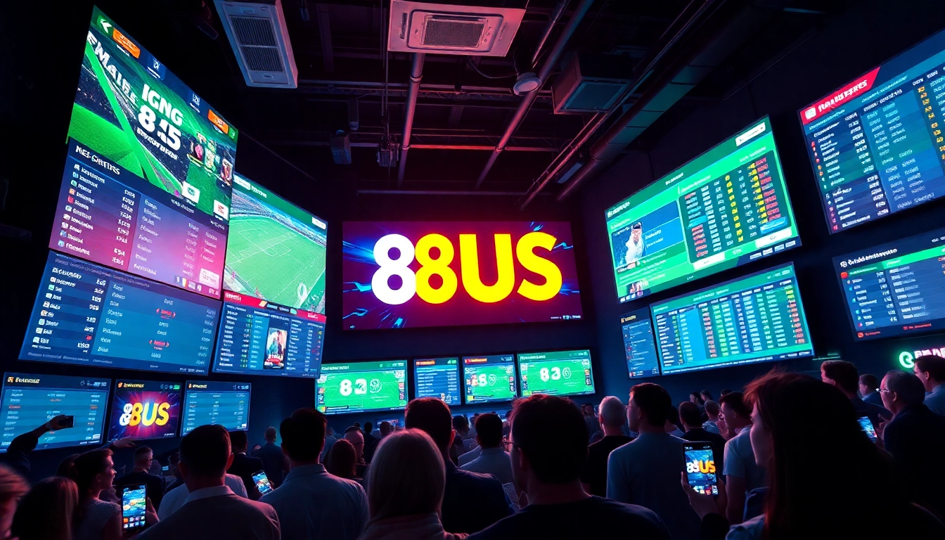 Experience the thrilling 8US sports betting interface displaying vibrant odds and engaged bettors.